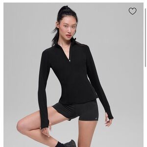 ALO Yoga Black Zip-Up Sweatshirt